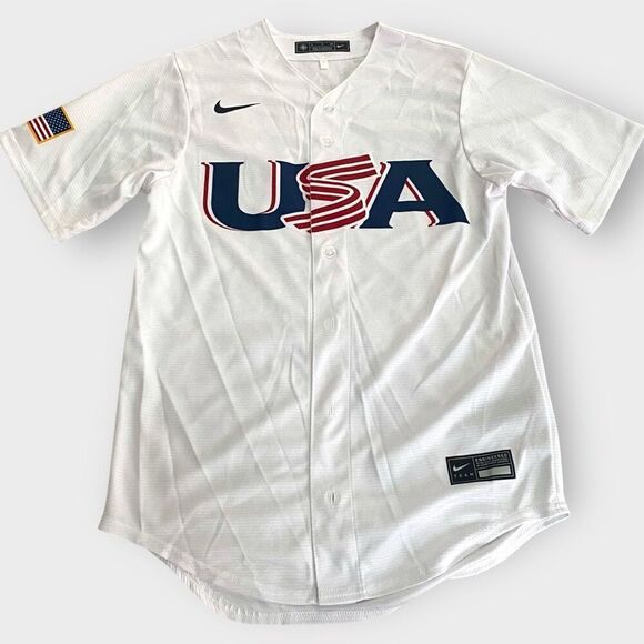Nike WBC 2023 Team USA Blank White Jersey Mens size Small T770-07TS New - Picture 1 of 11